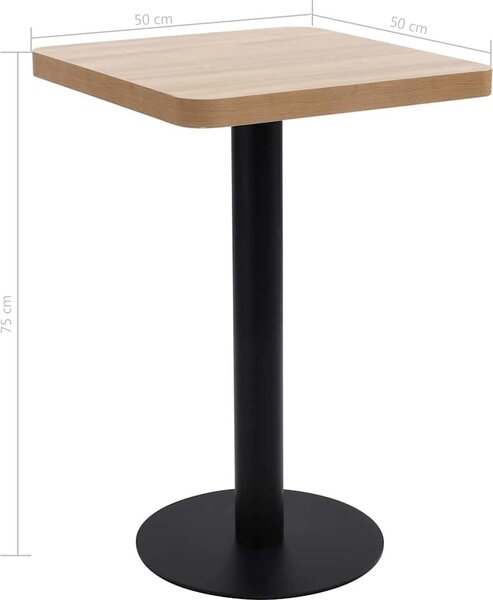 VidaXL Bistro stolek světle hnědý 50 x 50 cm MDF [286426] Barva: světle hnědá a bílá