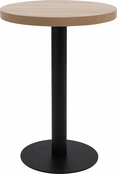 VidaXL Bistro stolek světle hnědý 60 cm MDF [286421] Barva: světle hnědá a černá
