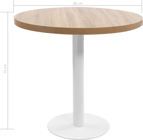 VidaXL Bistro stolek tmavě hnědý 80 cm MDF [286424] Barva: světle hnědá a černá