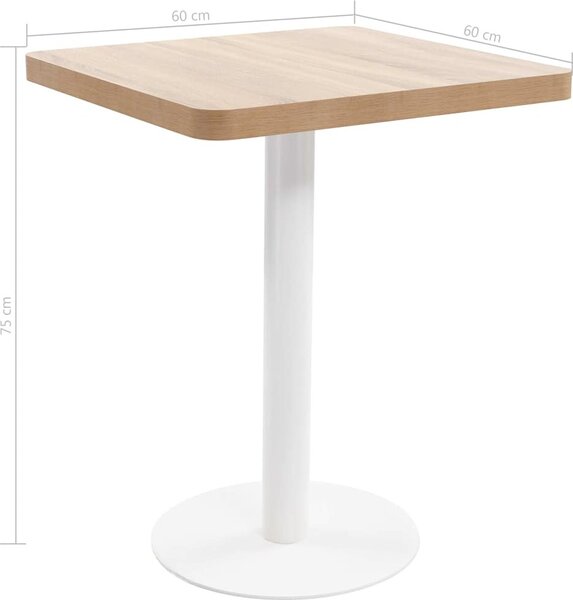 VidaXL Bistro stolek tmavě hnědý 60 x 60 cm MDF [286430] Barva: tmavě hnědá a černá