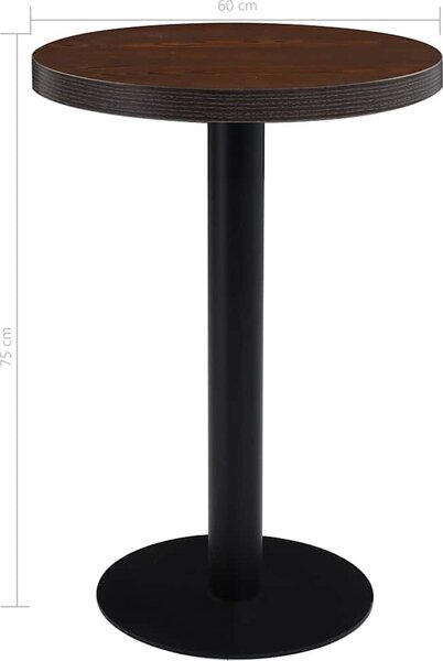 VidaXL Bistro stolek světle hnědý 60 cm MDF [286421] Barva: světle hnědá a černá