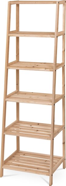 Dřevěný regál Autronic, 6 polic, jedlové dřevo, přírodní barva (DR-N134 NAT)
