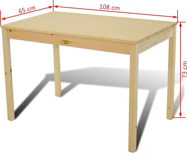 VidaXL Dřevěný stůl se 4 židlemi, hnědá barva [241220] Barva: Hnědá
