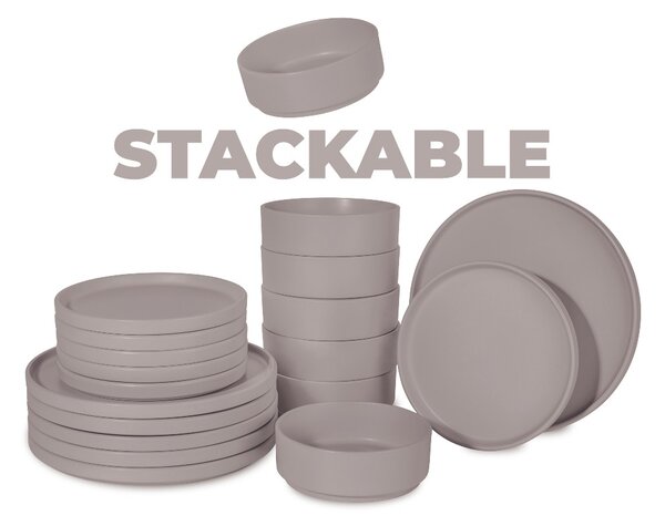Jídelní sada talířů 18 ks Taupe Collection