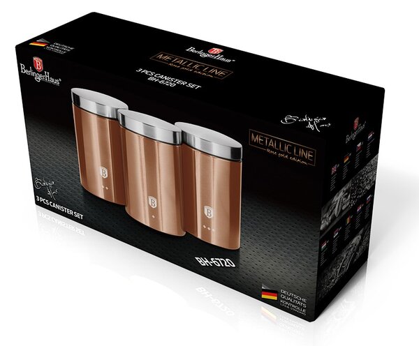 Dóza na potraviny sada 3 ks Rosegold Metallic Line