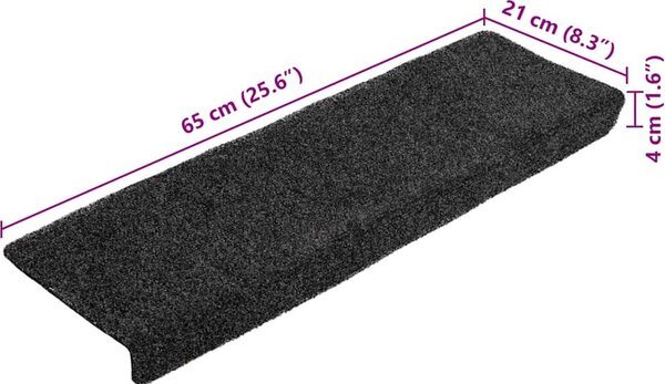 VidaXL Schodové rohože samolepicí 5 ks 65 x 21 x 4 cm s obdélníkovým okrajem [149724] Barva: Vínová