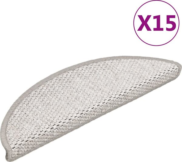 VidaXL Samolepicí nášlapy na schody vzhled 15 ks 56x17x3cm [326864] Barva: Stříbrná