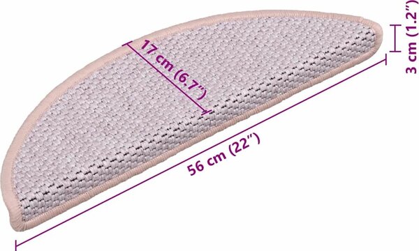 VidaXL Samolepicí nášlapy na schody vzhled 15 ks 56x17x3cm [326864] Barva: Stříbrná