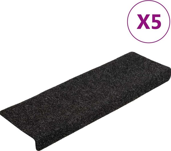 VidaXL Schodové rohože samolepicí 5 ks 65 x 21 x 4 cm s obdélníkovým okrajem [149724] Barva: Vínová