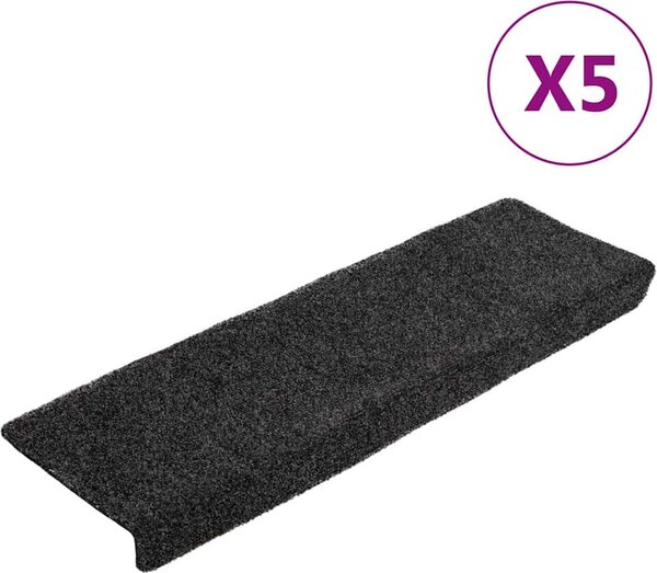 VidaXL Schodové rohože samolepicí 5 ks 65 x 21 x 4 cm s obdélníkovým okrajem [149724] Barva: Vínová