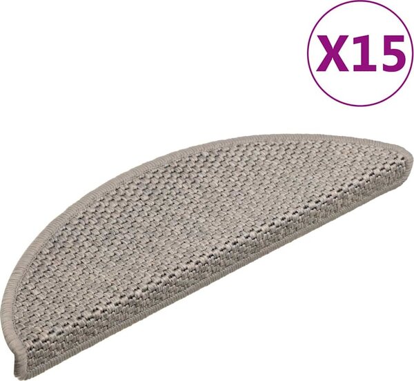 VidaXL Samolepicí nášlapy na schody vzhled 15 ks 56x17x3cm [326864] Barva: Stříbrná