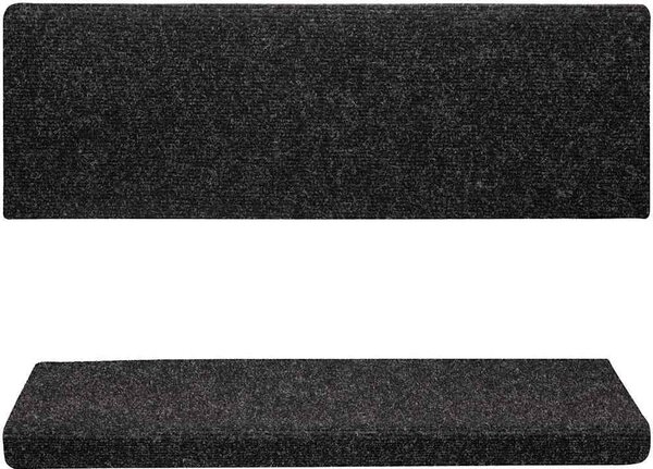 VidaXL Schodové rohože samolepicí 15 ks 65 x 21 x 4 cm s obdélníkovým okrajem [134563] Barva: Hnědá