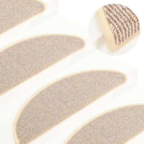VidaXL Kobercové nášlapy na schody 15 ks 56 x 17 x 3 cm [149848] Barva: krémová