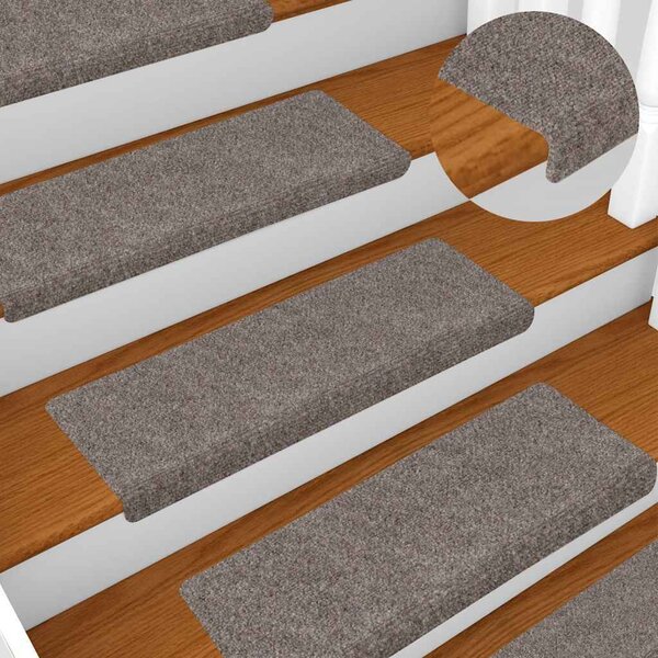 VidaXL Schodové rohože samolepicí 15 ks 65 x 21 x 4 cm s obdélníkovým okrajem [134563] Barva: světle hnědá