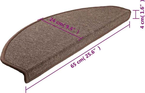 VidaXL Rohožky na schody 15 ks 65 x 24 x 4 cm [322373] Barva: taupe