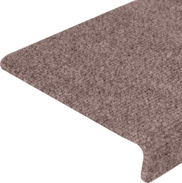 VidaXL Schodové rohože samolepicí 15 ks 65 x 21 x 4 cm s obdélníkovým okrajem [134563] Barva: Hnědá