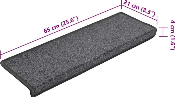 VidaXL Schodové rohože 15 ks 65 x 21 x 4 cm s obdélníkovým okrajem [326194] Barva: světle hnědá