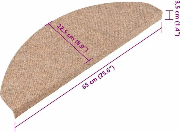 VidaXL Samolepicí nášlapy na schody 10 ks 65x22,5x3,5 cm [355251] Barva: Béžová