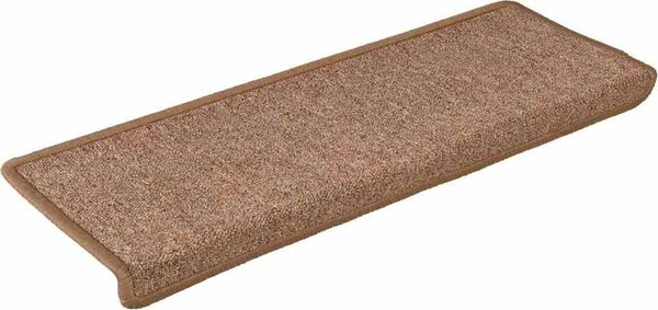 VidaXL Schodové rohože 15 ks 65 x 21 x 4 cm s obdélníkovým okrajem [326194] Barva: světle hnědá