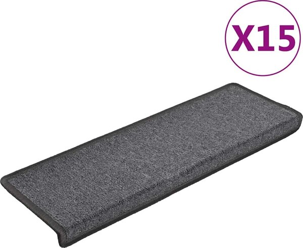 VidaXL Schodové rohože 15 ks 65 x 21 x 4 cm s obdélníkovým okrajem [326194] Barva: světle hnědá