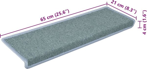 VidaXL Schodové rohože 15 ks 65 x 21 x 4 cm s obdélníkovým okrajem [326194] Barva: světle hnědá