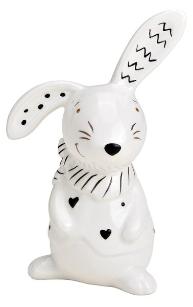 Keramický zajíček BUNNY FRONT 12 cm bílý