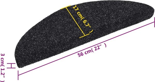 VidaXL Schodové rohože samolepicí 15 ks 56 x 17 x 3 cm půlkulaté [132692] Barva: světle hnědá