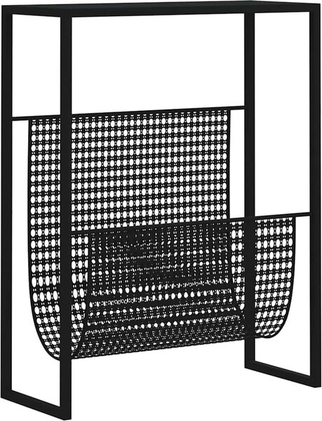 VidaXL Stojan na časopisy 35 x 15 x 45 cm ocel [331668] Barva: Černá
