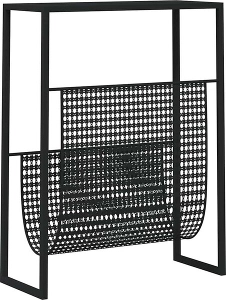 VidaXL Stojan na časopisy 35 x 15 x 45 cm ocel [331668] Barva: Černá