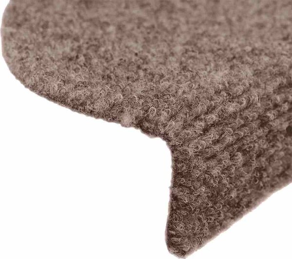 VidaXL Schodové rohože samolepicí 15 ks 56 x 17 x 3 cm půlkulaté [132692] Barva: světle hnědá
