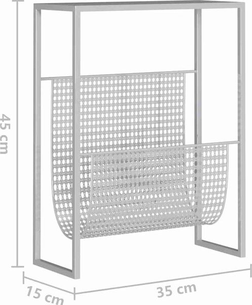 VidaXL Stojan na časopisy 35 x 15 x 45 cm ocel [331668] Barva: Černá