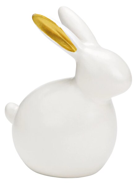 Keramický zajíček GILDED BUNNY 14 cm bílý