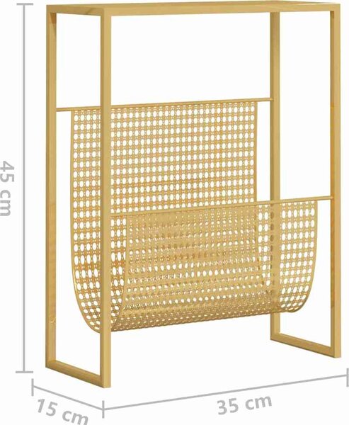 VidaXL Stojan na časopisy 35 x 15 x 45 cm ocel [331668] Barva: Černá