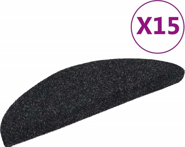VidaXL Schodové rohože samolepicí 15 ks 56 x 17 x 3 cm půlkulaté [132692] Barva: světle hnědá