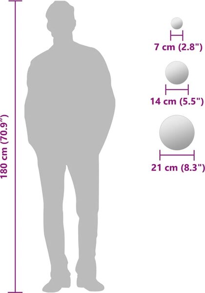 VidaXL Sada nástěnných zrcadel 7 kusů kulaté sklo [245692]