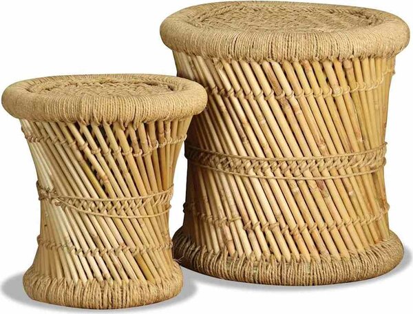 VidaXL Stoličky chindi design 2 ks bambus [244216] Barva: Hnědá