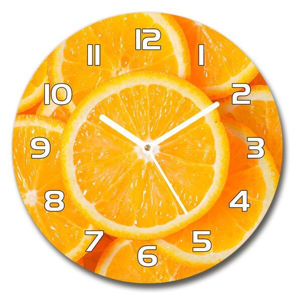 Skleněné hodiny kulaté Plátky pomerančů pl_zso_30_f_82046808