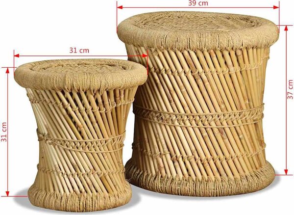 VidaXL Stoličky chindi design 2 ks bambus [244216] Barva: Hnědá