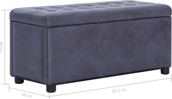 VidaXL Taburet s úložným prostorem 87,5 cm umělá broušená kůže [281375] Barva: Hnědá
