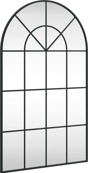 VidaXL Nástěnné zrcadlo černé 60 x 100 cm oblouk železo [358627]