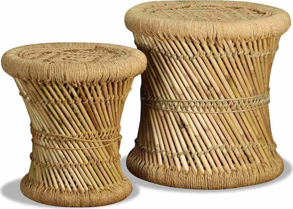 VidaXL Stoličky chindi design 2 ks bambus [244216] Barva: Hnědá