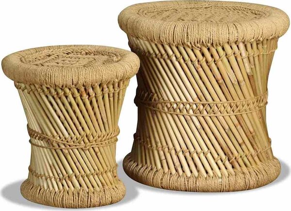 VidaXL Stoličky chindi design 2 ks bambus [244216] Barva: Hnědá