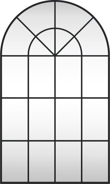 VidaXL Nástěnné zrcadlo černé 60 x 100 cm oblouk železo [358627]