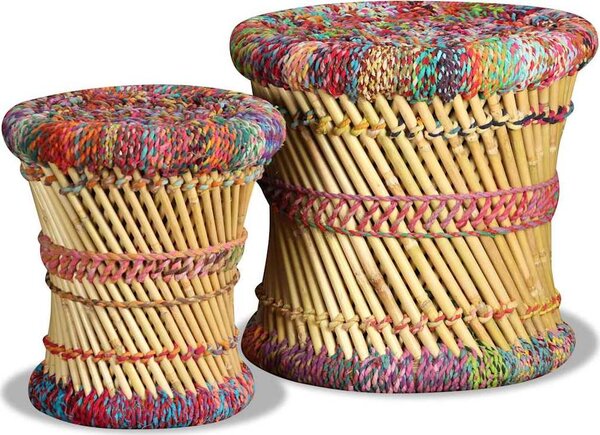 VidaXL Stoličky chindi design 2 ks bambus [244216] Barva: Hnědá