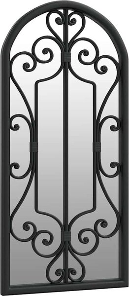 VidaXL Zahradní zrcadlo 100 x 45 cm železo do exteriéru [318373] Barva: Černá