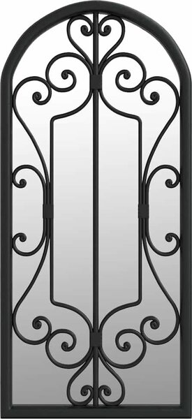 VidaXL Zahradní zrcadlo 100 x 45 cm železo do exteriéru [318373] Barva: Černá