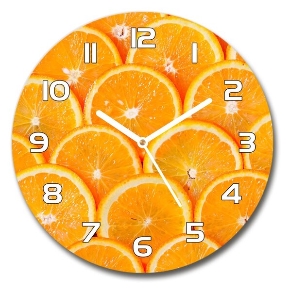 Skleněné hodiny kulaté Plátky pomerančů pl_zso_30_f_82047146
