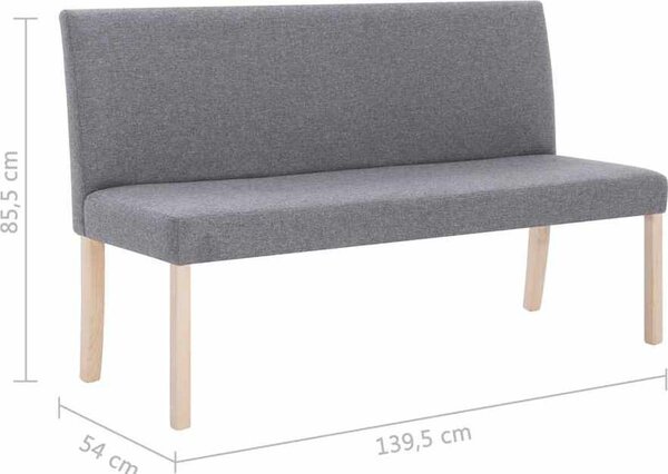 VidaXL Lavice 139,5 cm polyester [281335] Barva: světle šedá