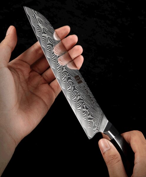 Santoku nůž 7.3" XINZUO ŠIGA 67 vrstev damaškové oceli