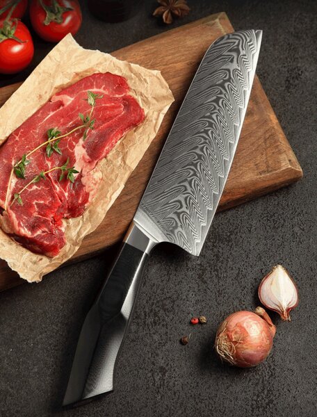 Santoku nůž 7.3" XINZUO ŠIGA 67 vrstev damaškové oceli